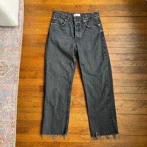 ZARA black washed straight leg jeans